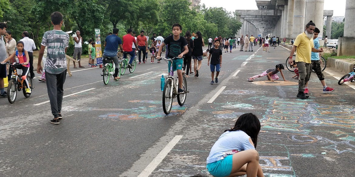 Car free streets that can offer a multiplicity of use