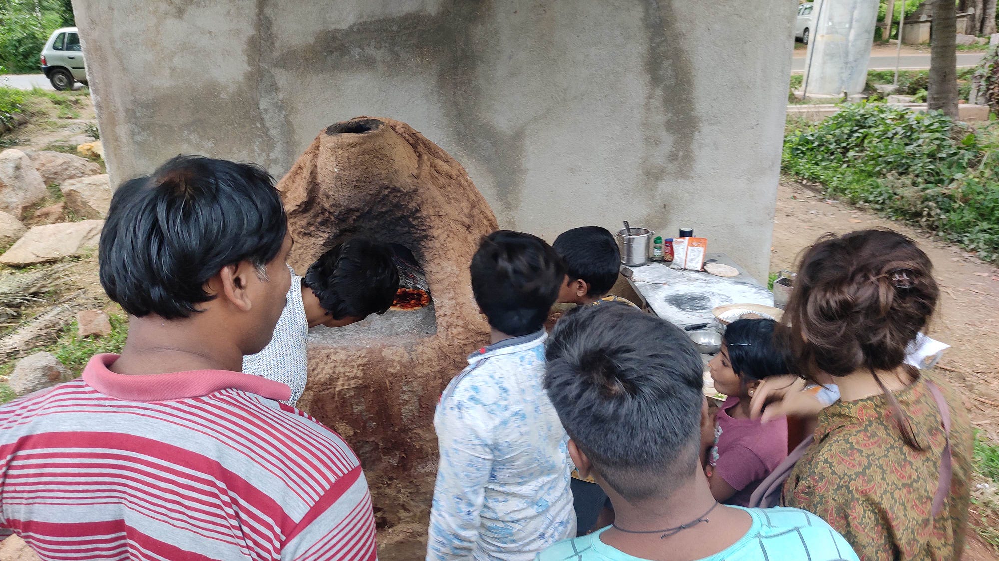 Making of the cob oven